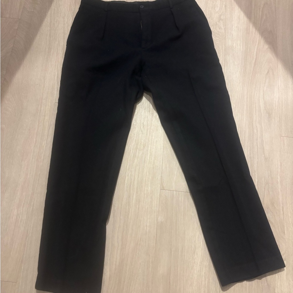 Ralph Lauren Men's Elegant Black Dress Pants wool pleated